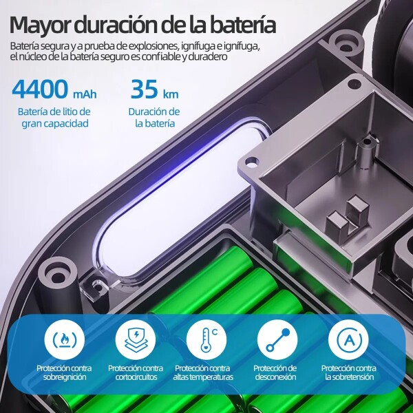 Skate Electrico Hoverboard Musica Bluetooth Luz Patineta 10" Variante Color Blanco