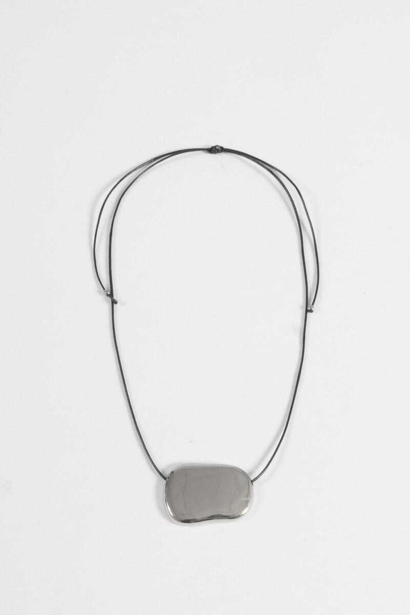 Collar cordón acero bold plateado