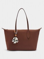 Bolso Shopper Textura Suave Con Colgante teja
