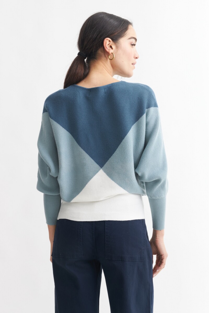 Sweater geométrico PETROLEO