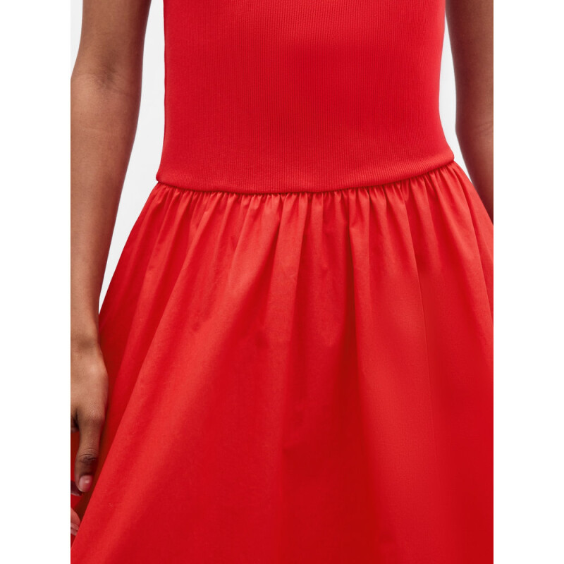 SL MIXED MEDIA DROPWAIST MAXI DRESS RED