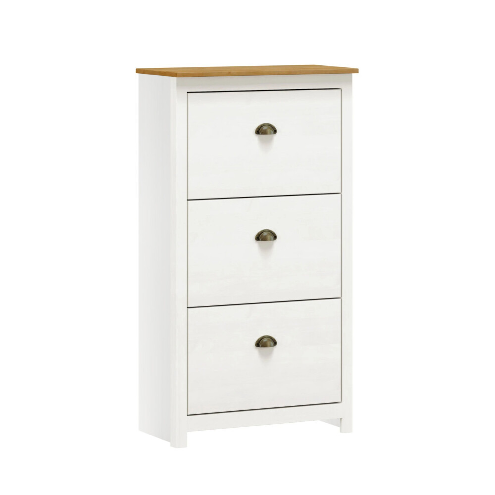 Zapatera 3 Cajones - Linea Colonial Blanco/Freijo