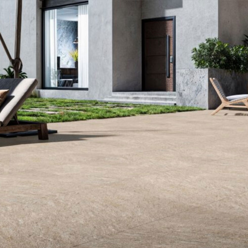 CERAMICA BEIGE Antideslizante RELIEVE 83x83cm piso exterior GAMAS DE BEIGE