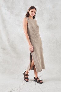 Vestido Halter Tejido Lurex Vizón