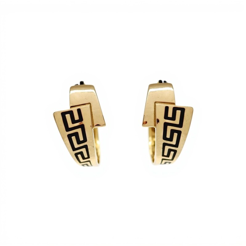 Caravanas aros Greca de oro - Oro bajo - Sin piedra- CA8160 sinpiedra