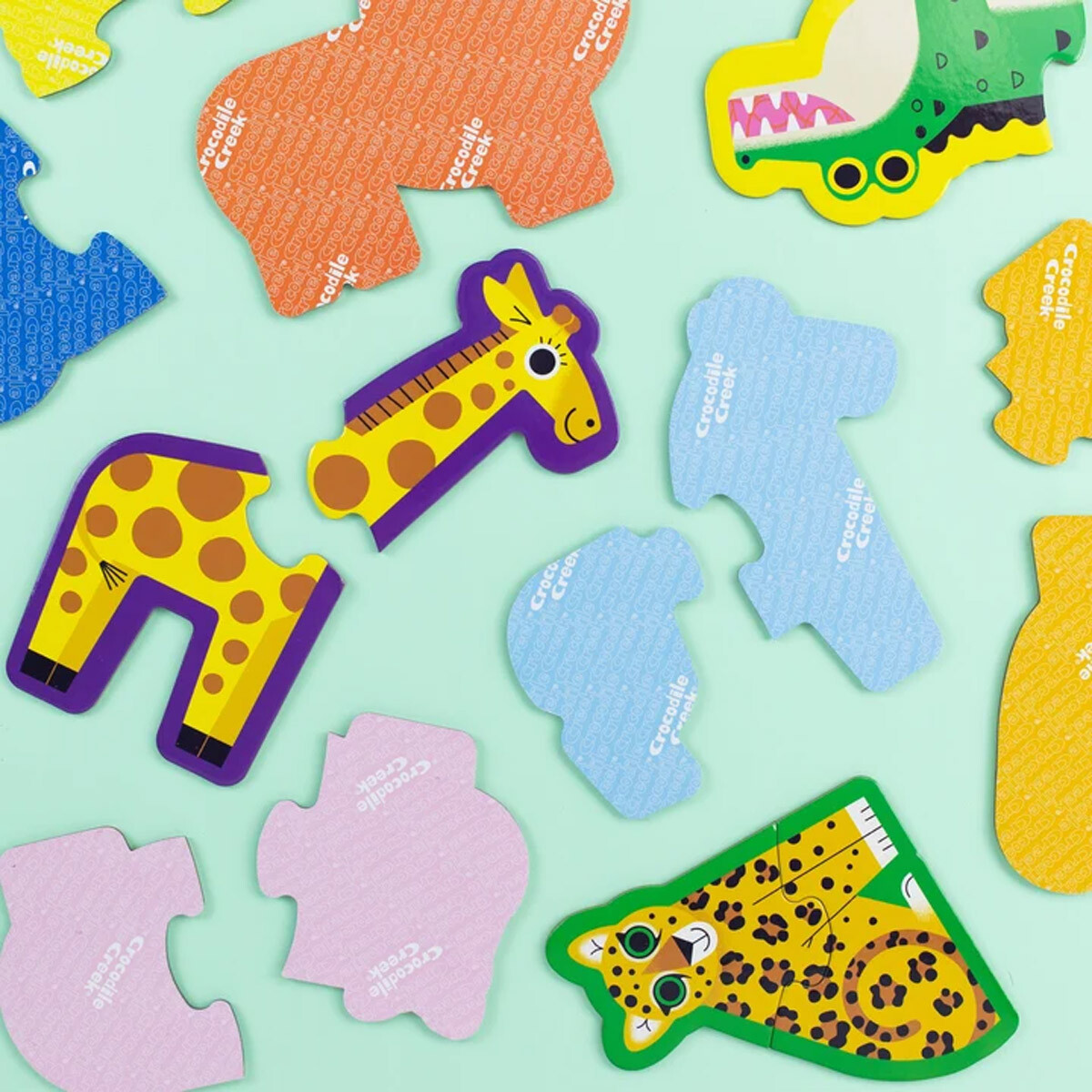 10 Puzzle Crocodile Creek De 2 Piezas Cada Uno - ANIMALES 