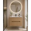 Mueble De Baño Suspendido Oak Ripado 60 Cm Con Bacha Mueble De Baño Suspendido Oak Ripado 60 Cm Con Bacha