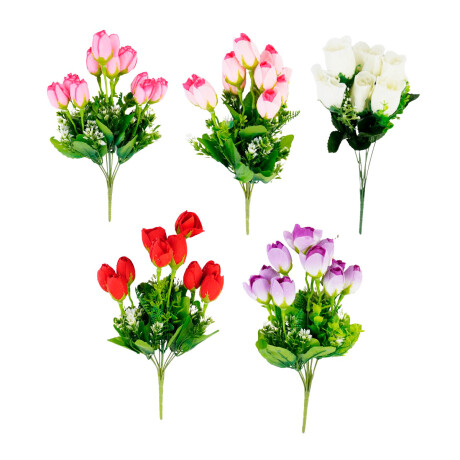 Ramo de flor artificial pimpollo rosas con rocio Ramo de flor artificial pimpollo rosas con rocio