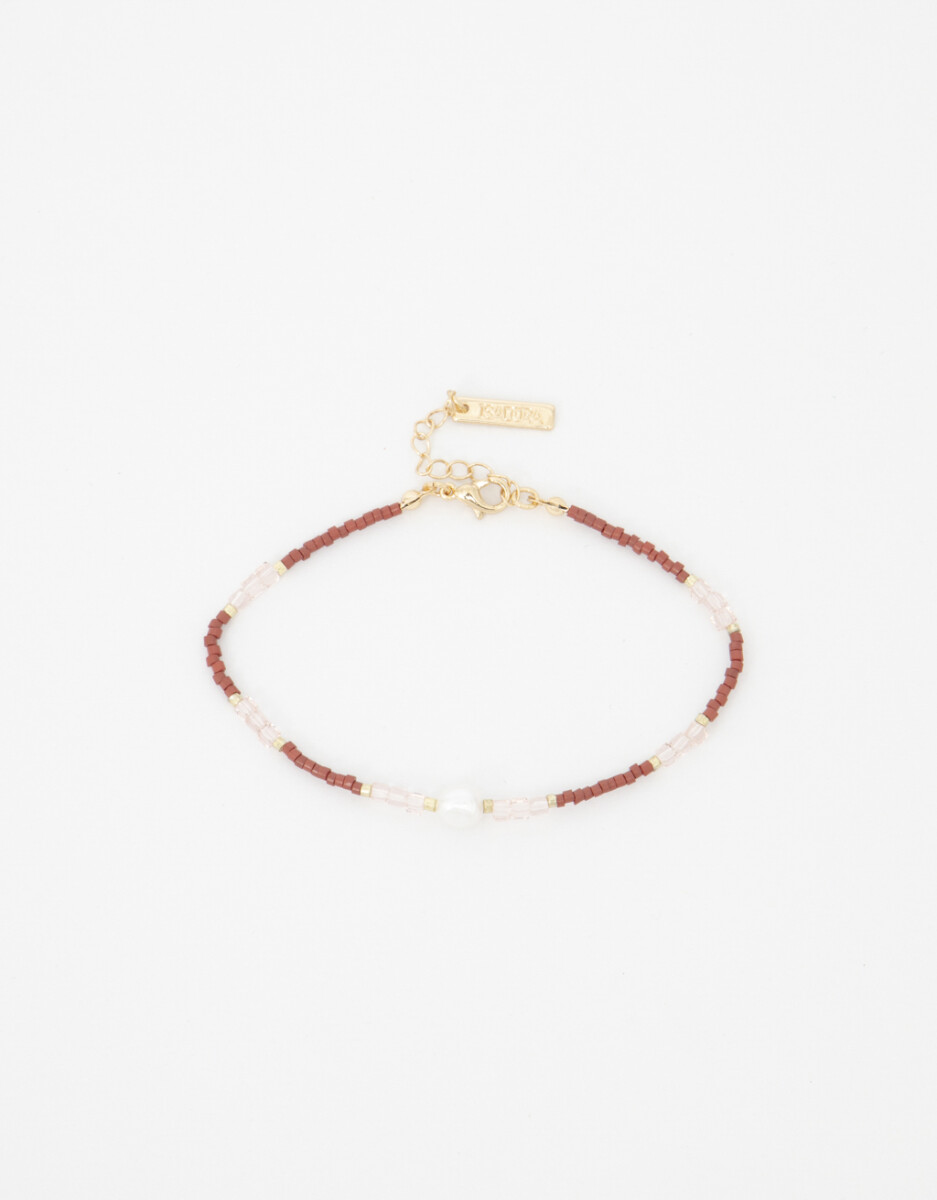 Pulsera Flexible Con Beads Y Perlas. 