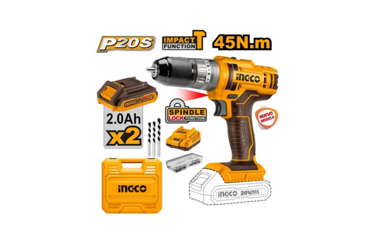 ATORNILLADOR 20VOLT C PERCUTOR MANDRIL METAL Y VALIJA ATORNILLADOR 20VOLT C PERCUTOR MANDRIL METAL Y VALIJA