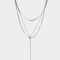 Collares Cortos Multi Cadenas Collar Layer Con Nudo - Plateado