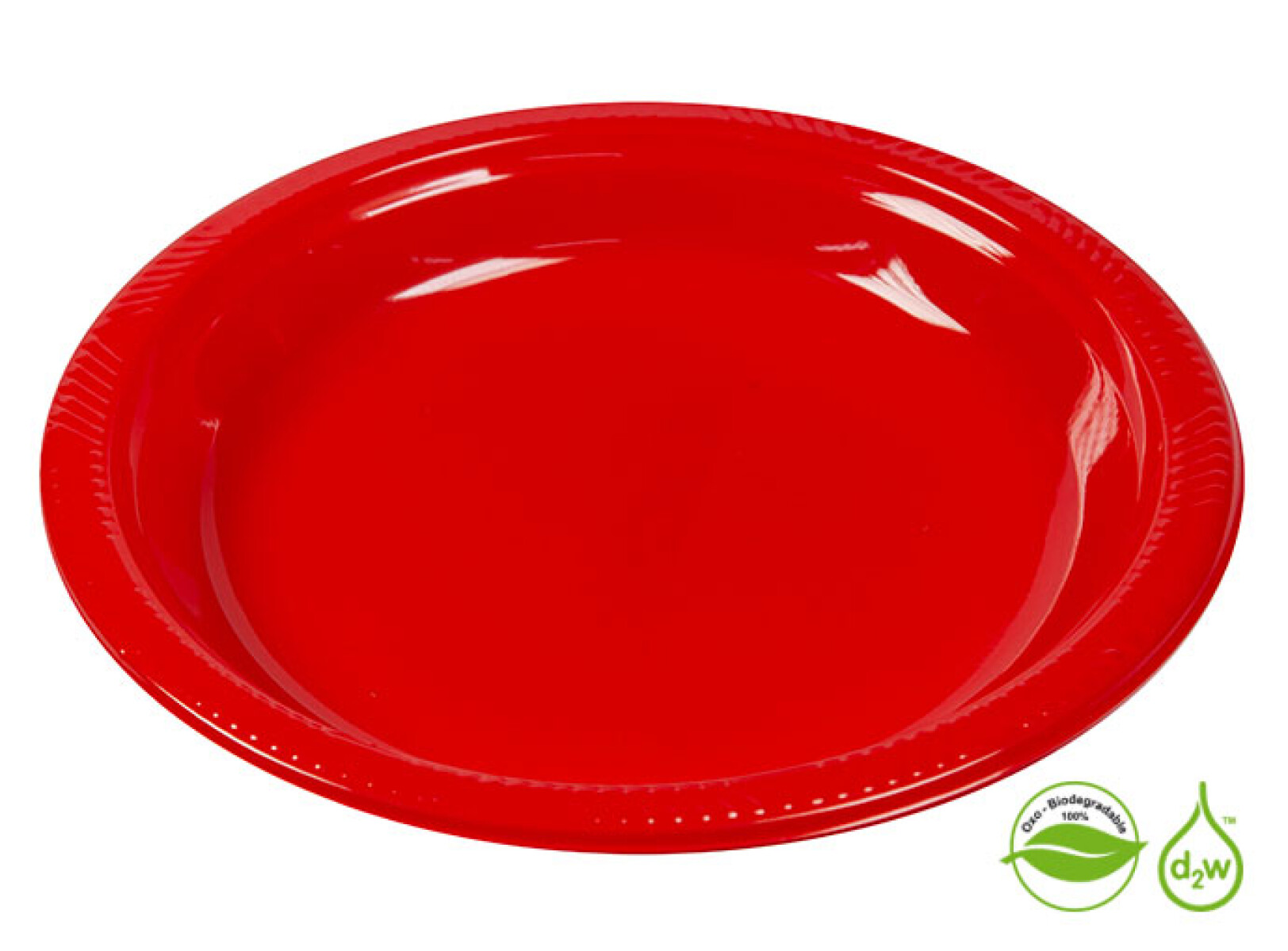 Plato Biodegradable 17cm x10Un - Rojo 