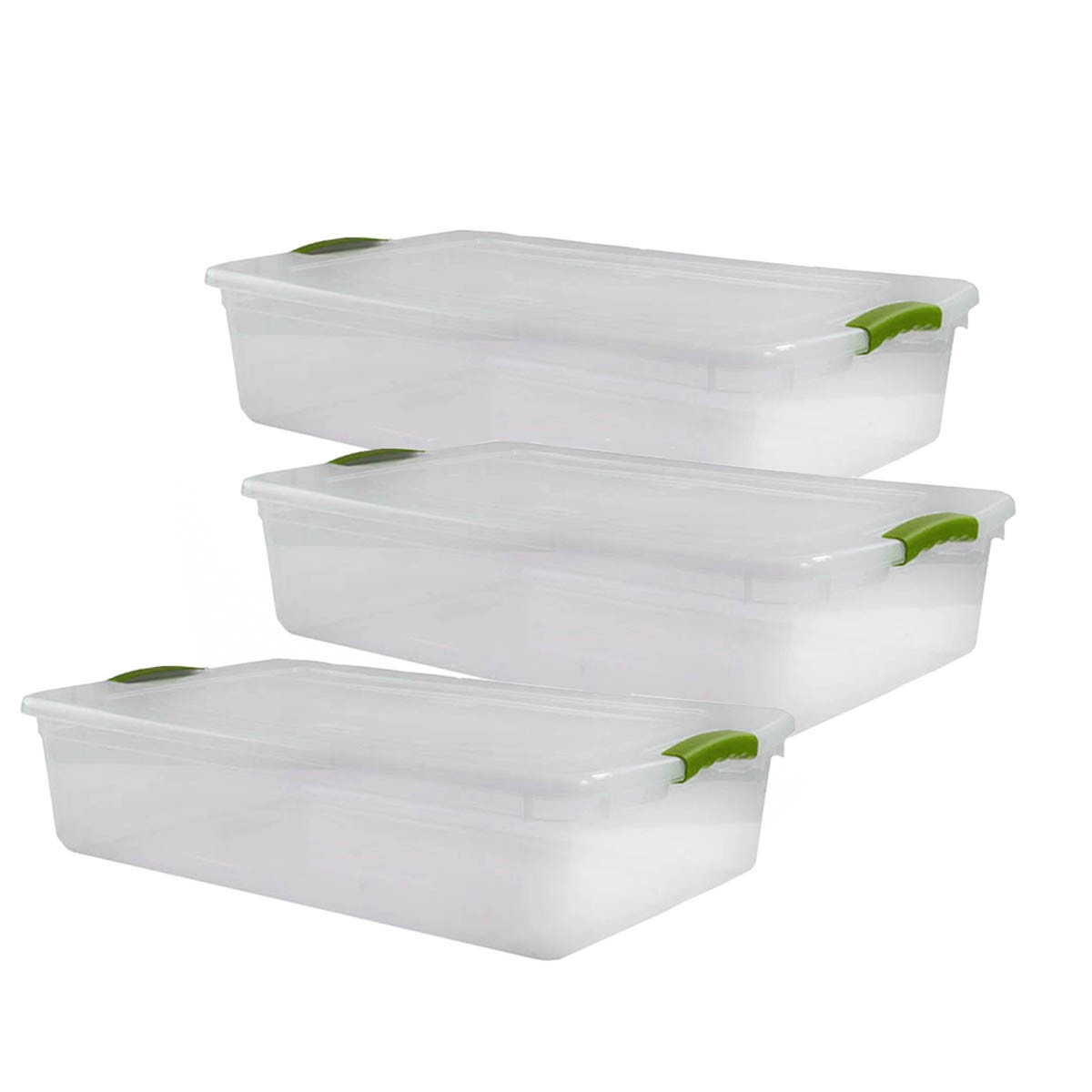 Set x3 Caja organizadora 32 lts Wenbox - TRANSPARENTE 