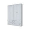 Ropero Americano 4 Puertas Blanco Mdf Ropero Americano 4 Puertas Blanco Mdf