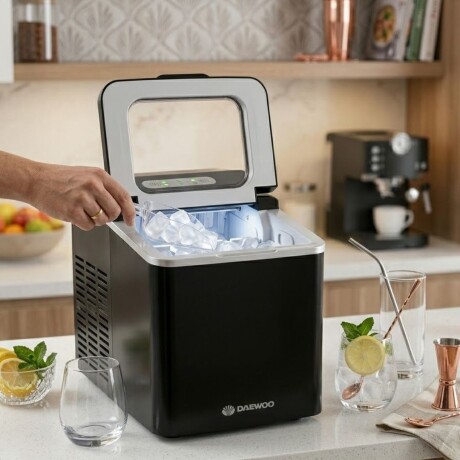 Fábrica de hielo Daewoo | Hasta 12kg por dia | Color negro Fábrica de hielo Daewoo | Hasta 12kg por dia | Color negro