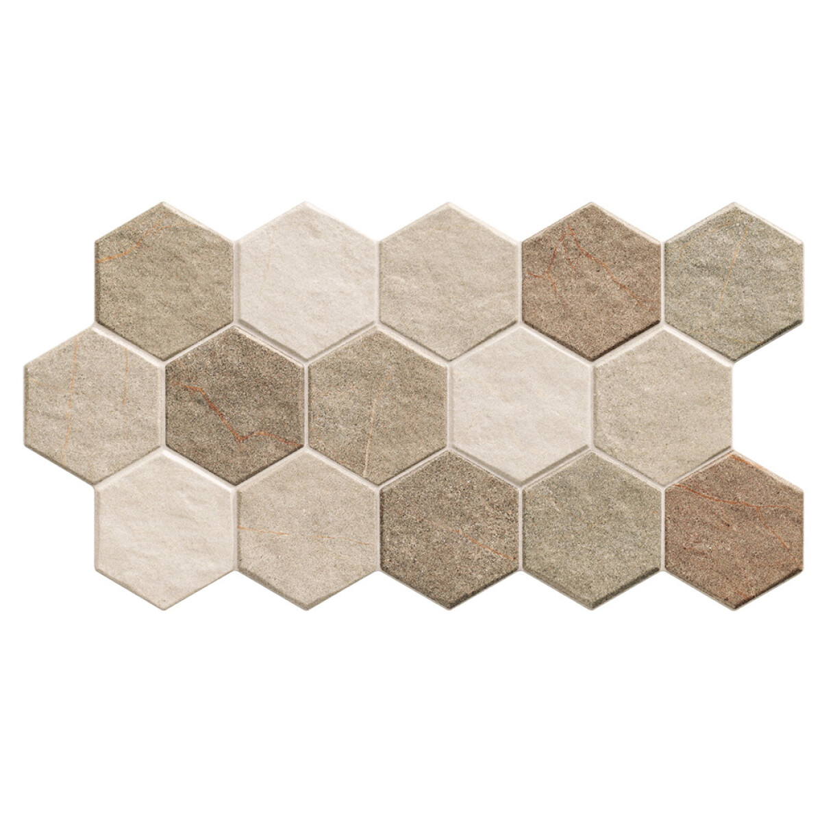 Porcelanato Stonehenge Hex Earth "a" 26.5x51 Cm 