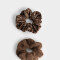 Skunzies Cuadros y Rayas Scrunchie - Combinacion Tricolor