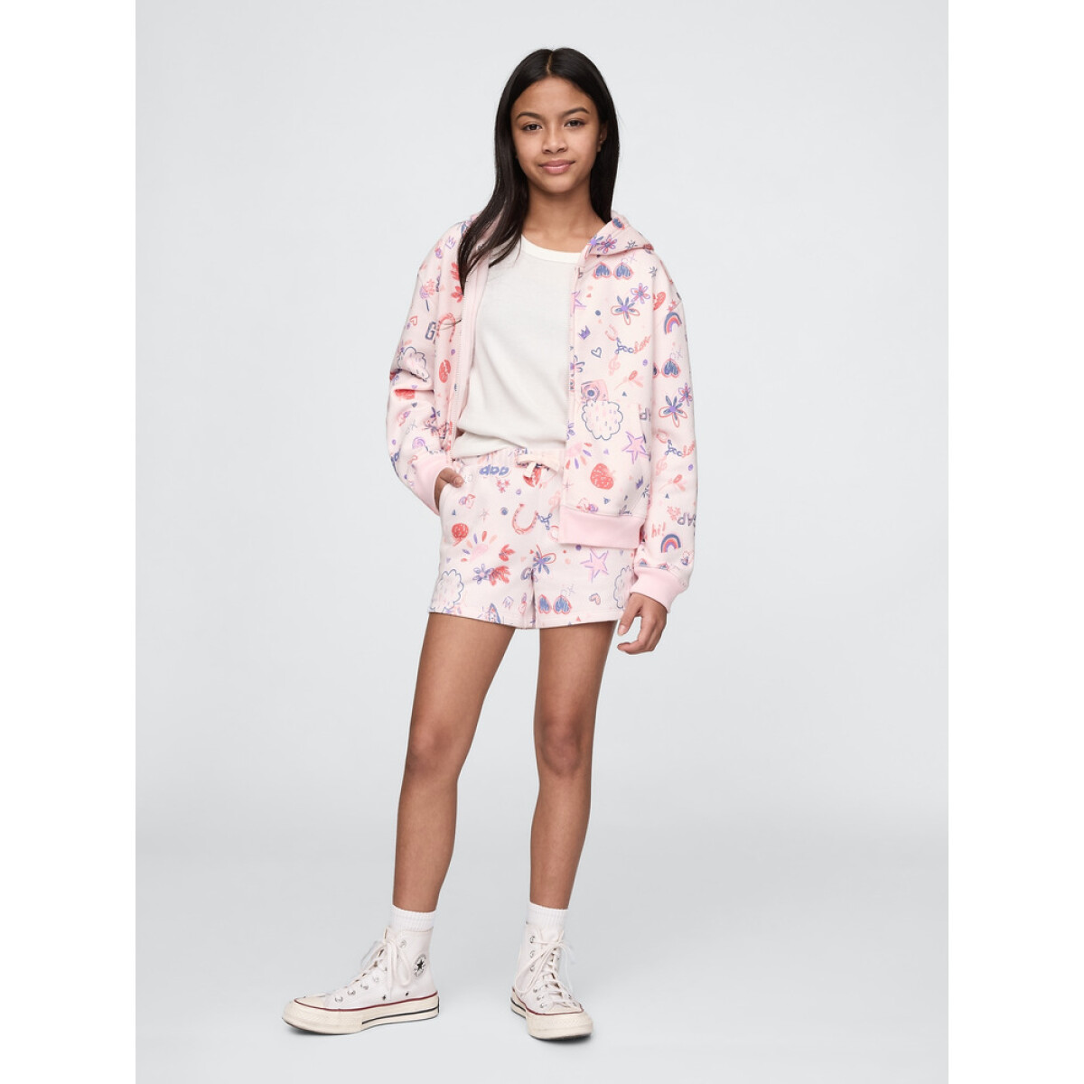 V-FRCH FT LOGO SHORT - DOODLE PRINT 