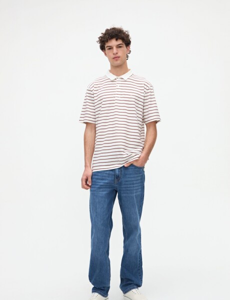 Remera polo Marin Off white Camel