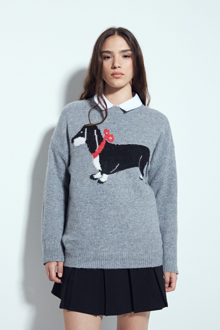 SWEATER STEF Gris Melange