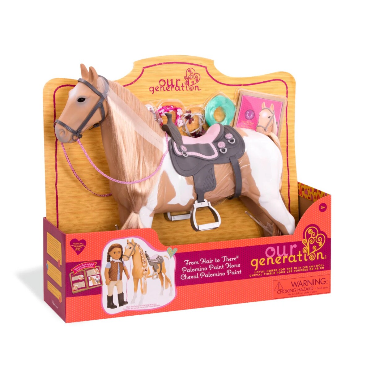 Set Caballo “Palomino Paint Hair Play Horse” 