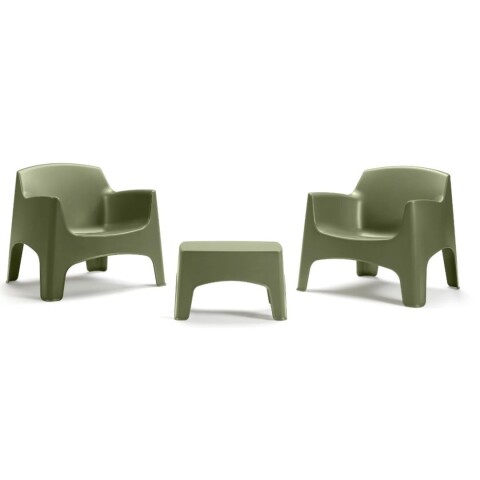 Juego De Patio Ibiza 2 Sillones + Mesa Ratona En Resina Verde Juego De Patio Ibiza 2 Sillones + Mesa Ratona En Resina Verde
