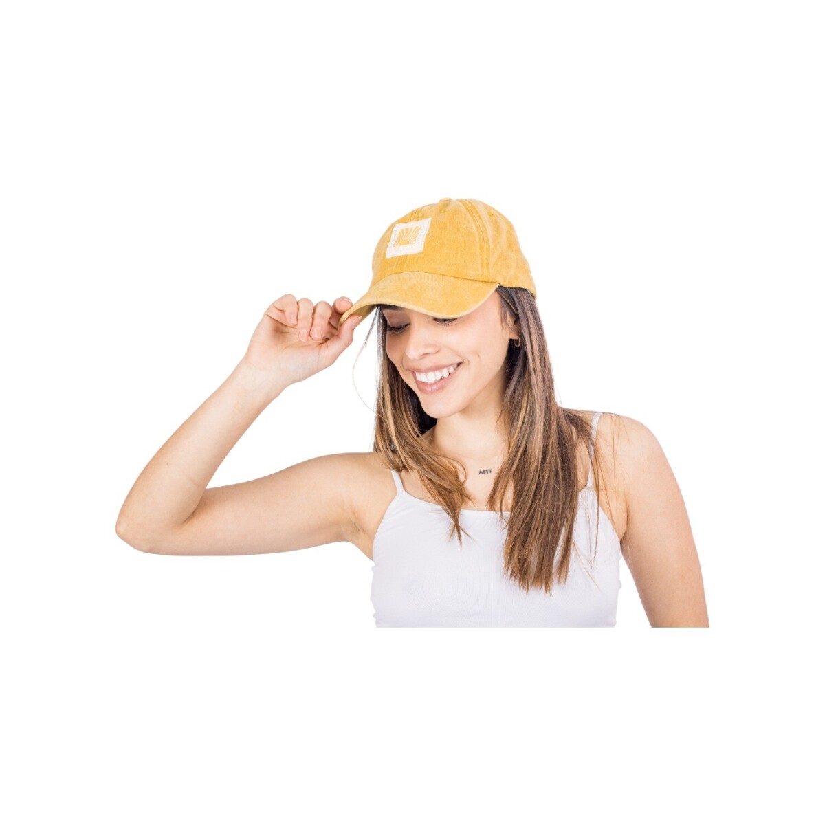 Gorro con visera UFO Sunshine bordado unisex - Amarillo 