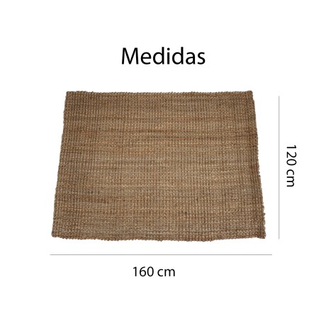 Alfombra de yute 160x120cm natural Liso