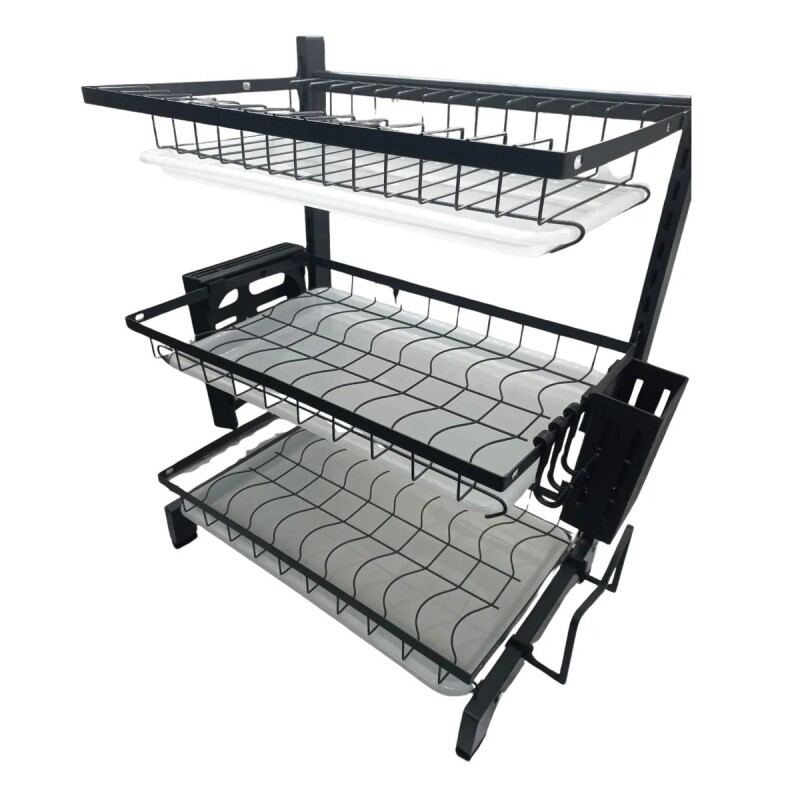 Escurridor De Platos De 3 Niveles Con Bandejas De Extraíbles Escurridor De Platos De 3 Niveles Con Bandejas De Extraíbles