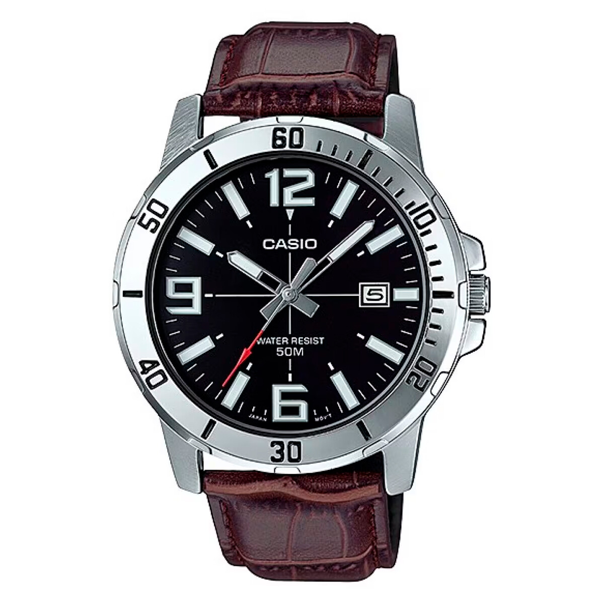 Reloj CASIO MTPVD01L-1BVDF en Cuero Marron Esfera 45mm 