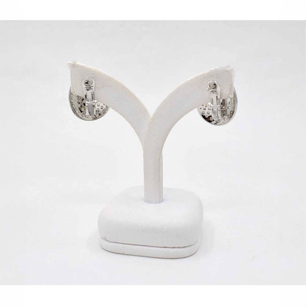 Caravanas En Oro 18K Blanco Y Brillantes Caravanas En Oro 18K Blanco Y Brillantes
