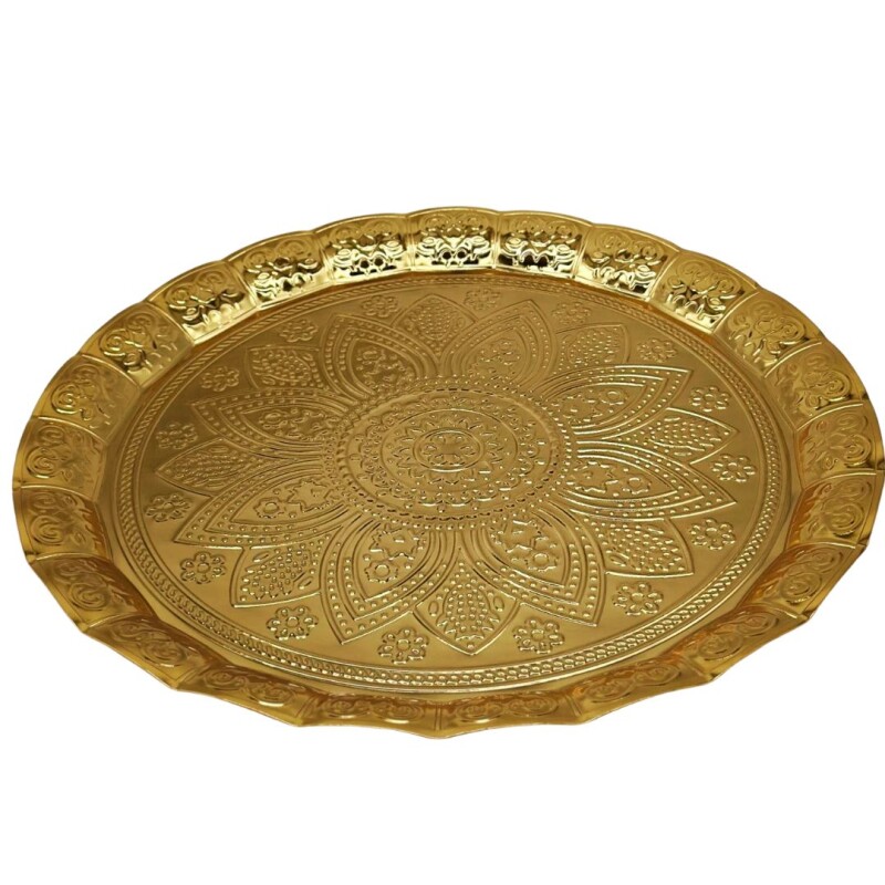 Bandeja redonda metal 35 cm Dorado
