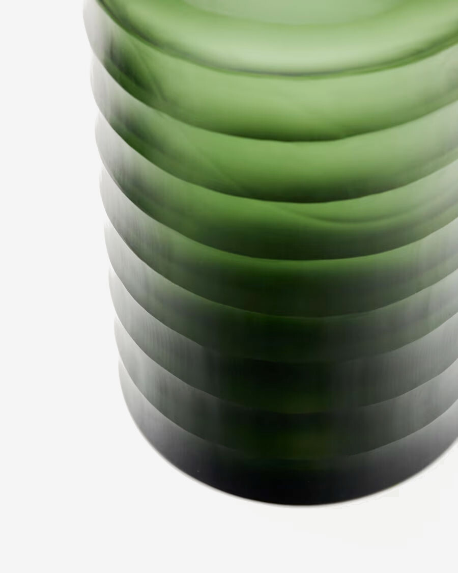 Jarrón Bunce de vidrio reciclado verde 19,5 cm