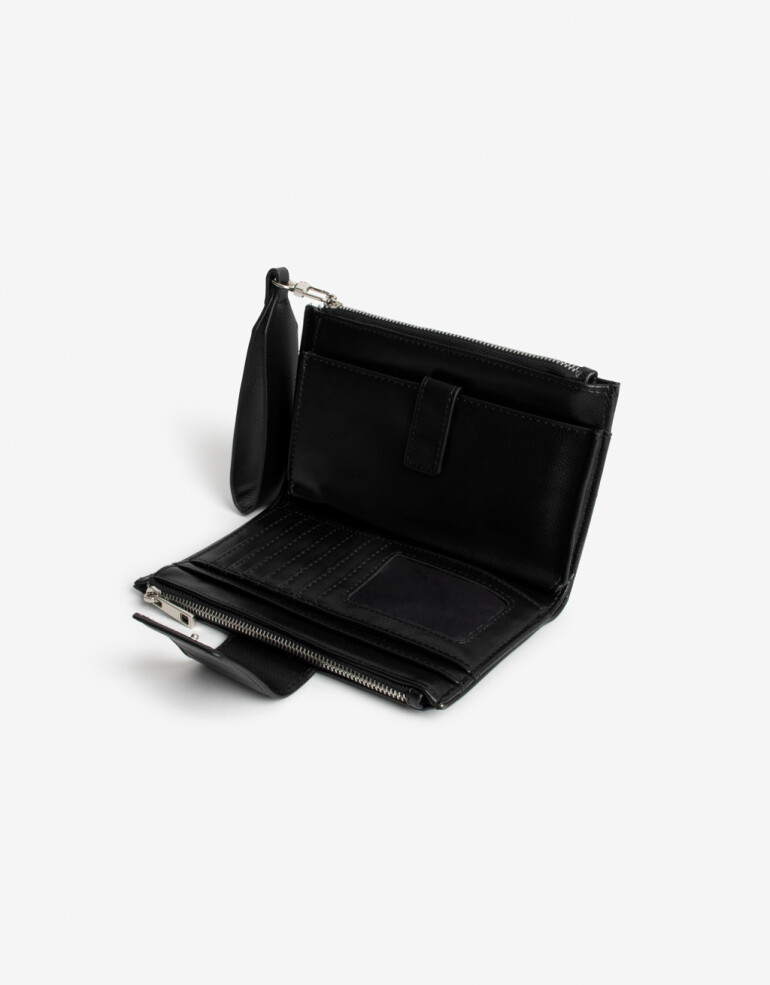 Ficheros Billetera Fichero Con Solapa - Negro
