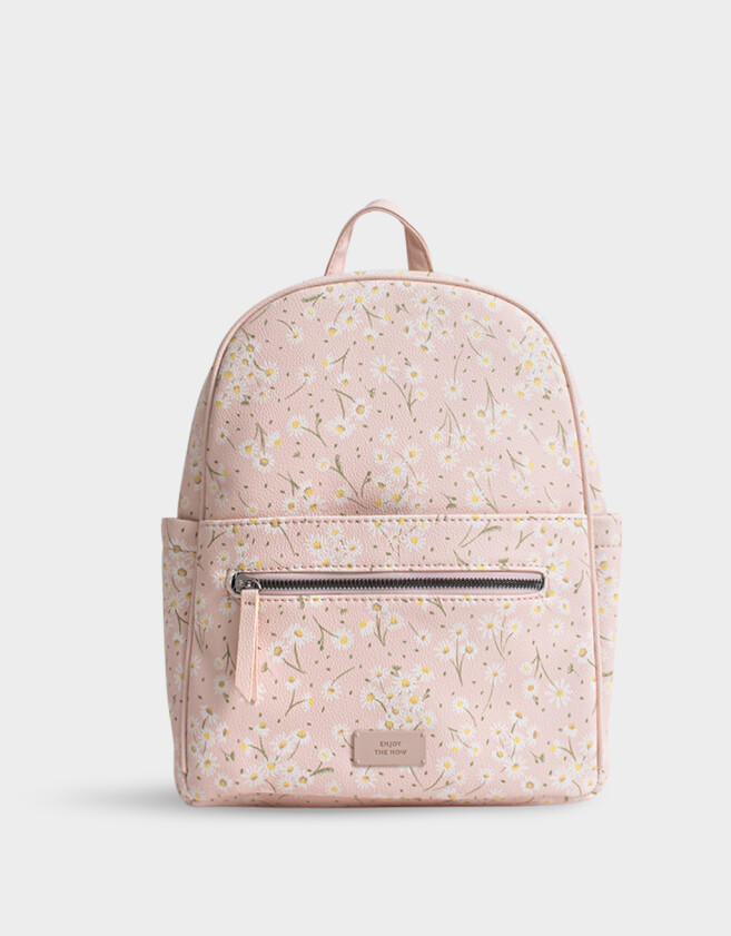 Mochilas Urbanas Estampados Mochila Cuerina Margaritas - Estampado Flores