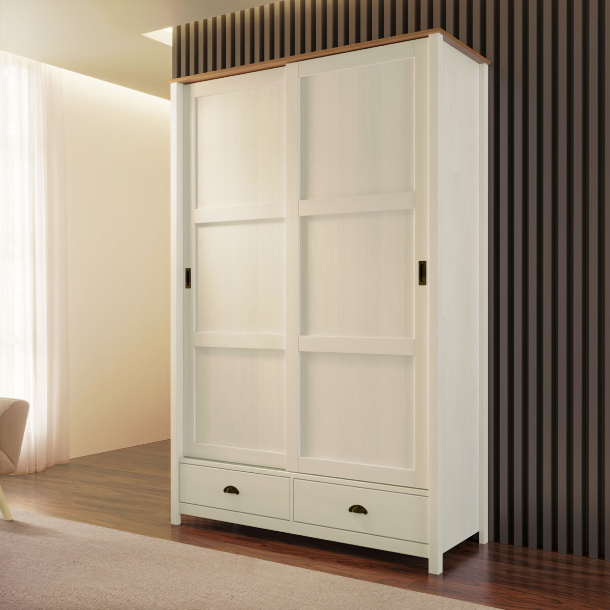 PLACARD - 2 PUERTAS MADERA NATURAL-BEIGE ADAKU 2.0 