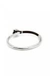 PULSERA FINA CON ALEACIÓN DE METALES BAÑADA EN PLATA DE LEY CON CUERO Y CRISTAL FACETADO VERDE Pulsera