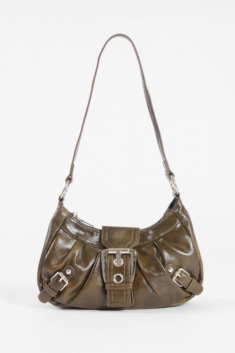 Cartera de hombro hebilla marrón