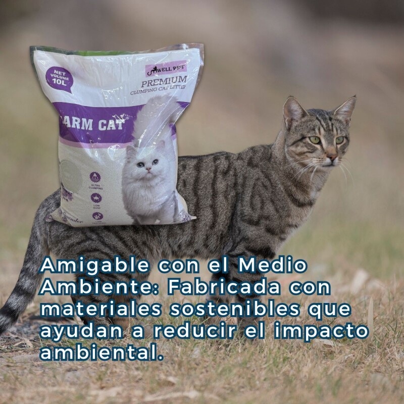 ARENA SANITARIA AGLOMERANTE CHARM CAT PREMIUM BAJO POLVO SIN OLORES PACK 16 KILOS LAVANDA