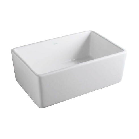 Pileta Bacha Rectangular De Loza Blanca De Apoyar Para Baño. Linea Country De Ferrum. 000