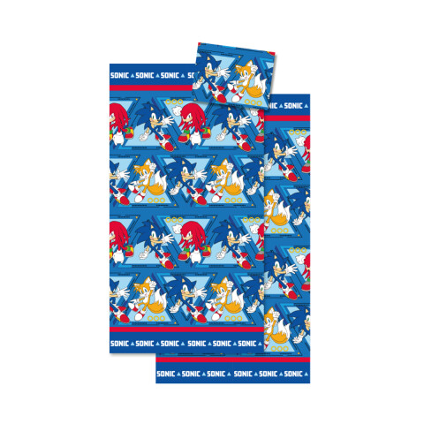 Juego Sábanas Infantiles Sonic 1 Plaza 100% Microfibra AZUL FRANCIA