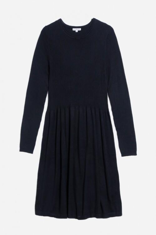 Vestido tejido manga larga AZUL MARINO