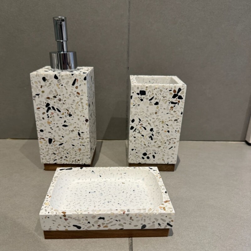 Dispensador de jabón rectangular marmol terrazo Dispensador de jabón rectangular marmol terrazo