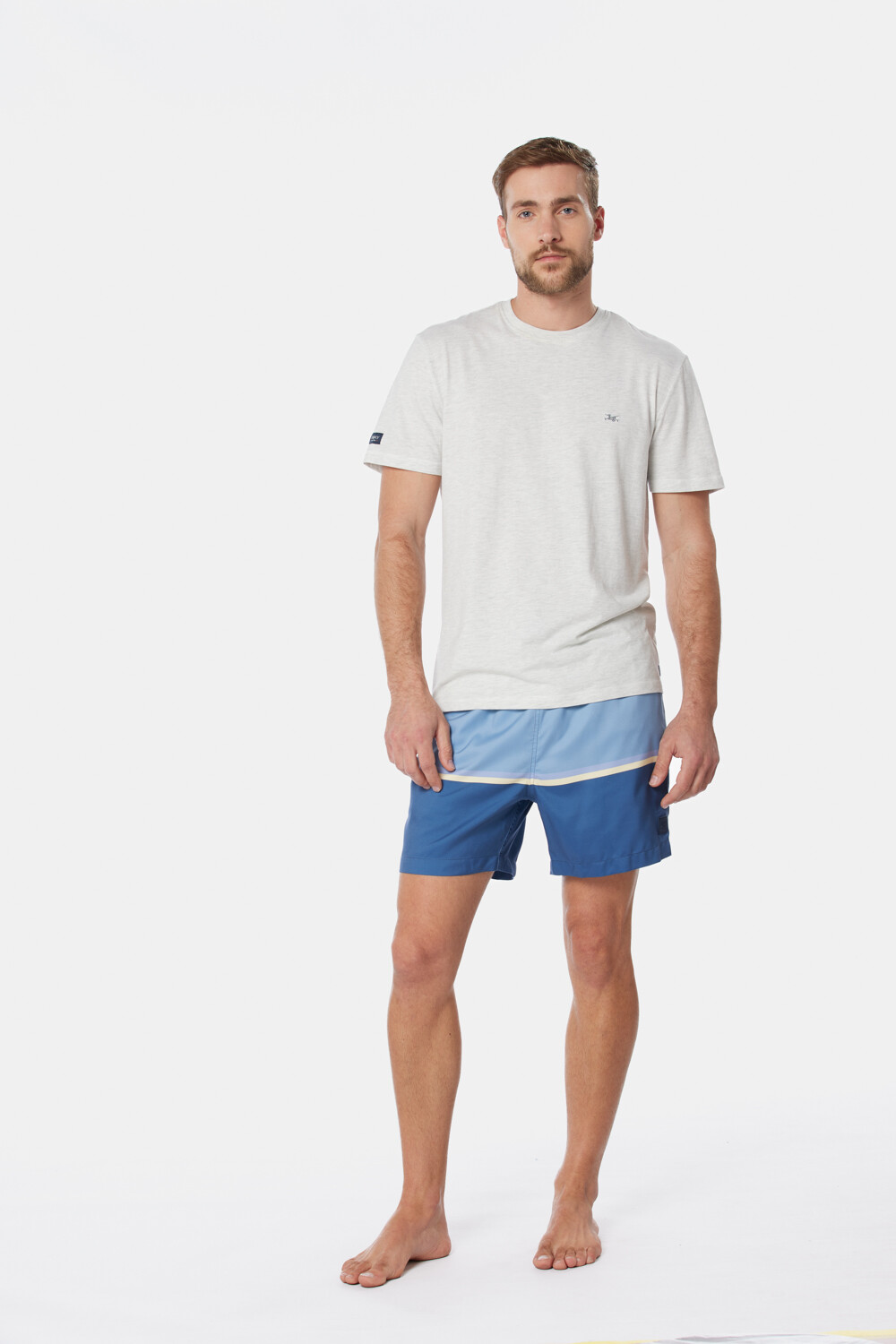 SHORT DE BAÑO RAYADO Azul