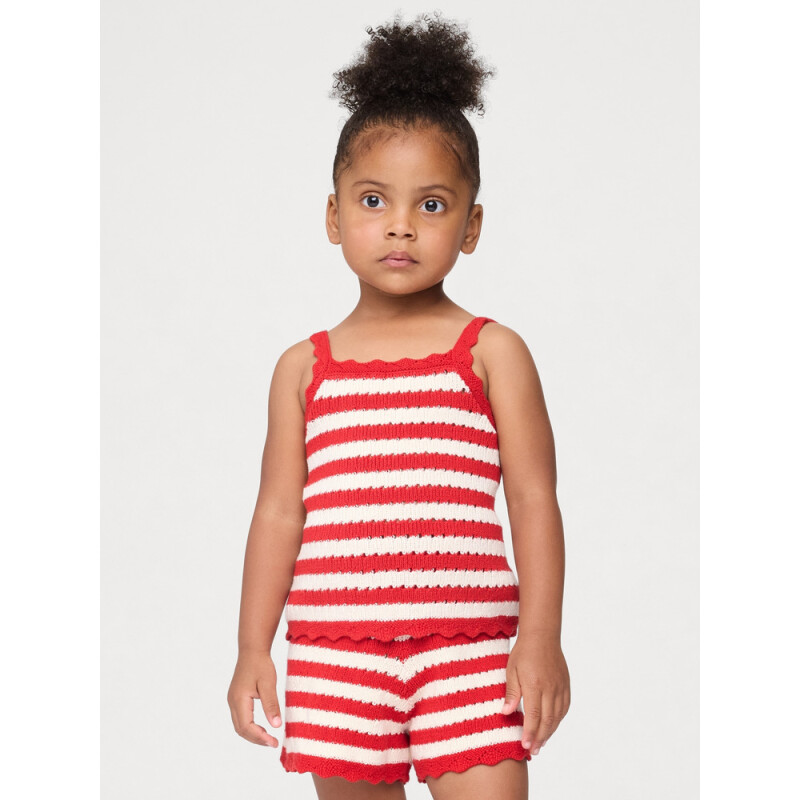 SL CROCHET STRIPE TANK TOMATO SAUCE