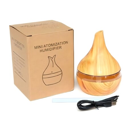 Humidificador ultrasónico con luces símil madera 300ml Humidificador ultrasónico con luces símil madera 300ml