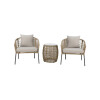 Juego De Jardin Rattan Lumax Exterior 2 Sillones + Mesa Beige
