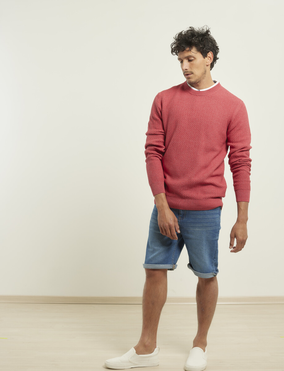 470591 SWEATER PUNTO FINO HARRINGTON LABEL Coral