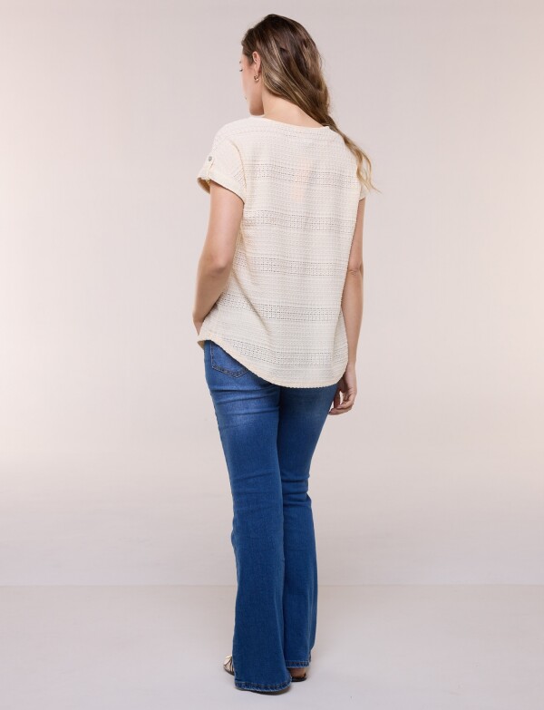 Blusa Pointelle BEIGE CLARO