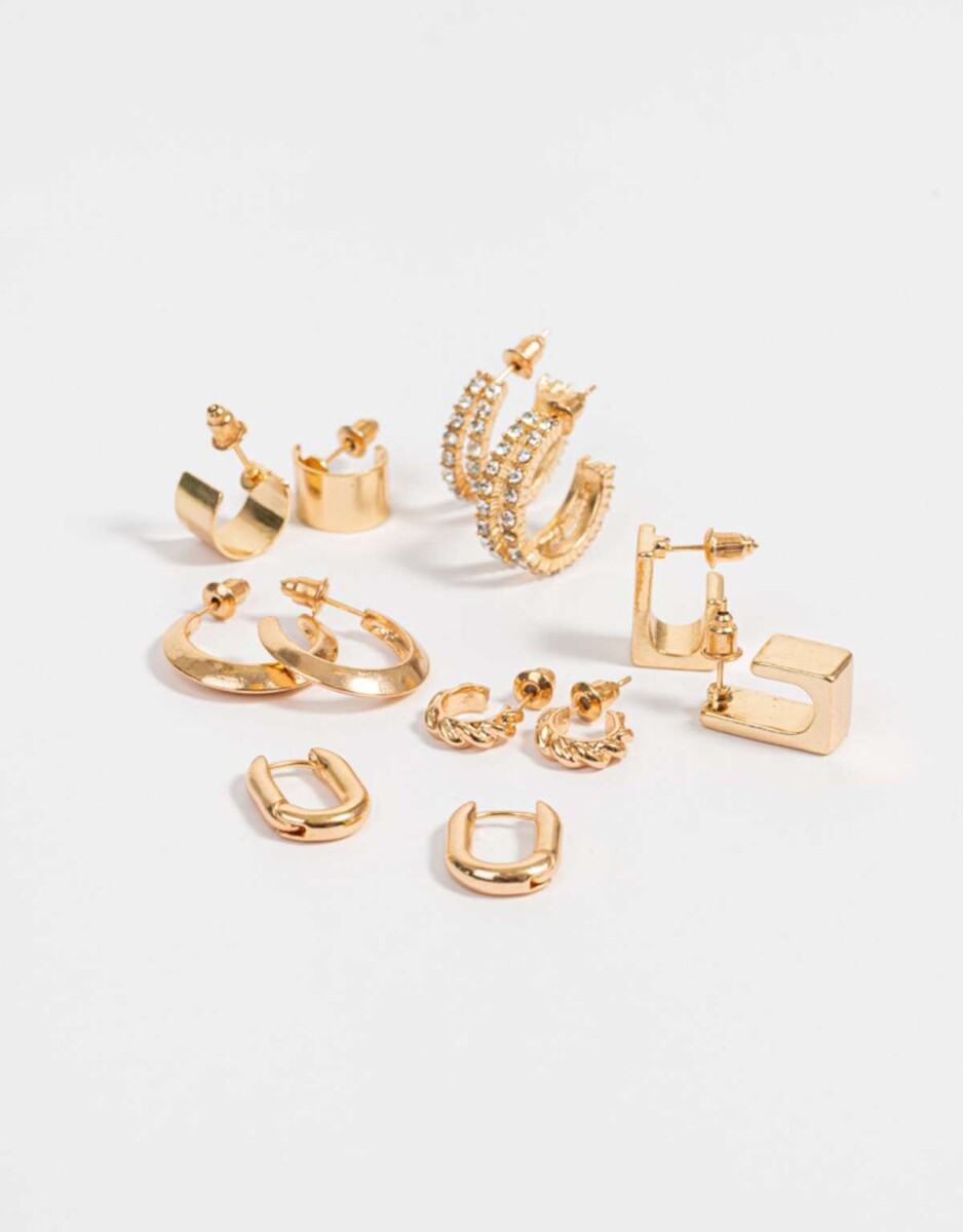 Set De Argollas Essential - Dorado 